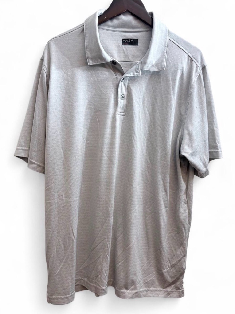 🔥🏷️Bolle Golf Mens XL Gray Textured Short Sleeve Performance Polyester Polo